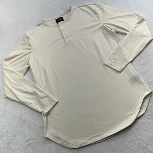 NWOT Cuts Clothing Men's M, L Pyca Pro Eggshell White Long Sleeve Henley T Shirt